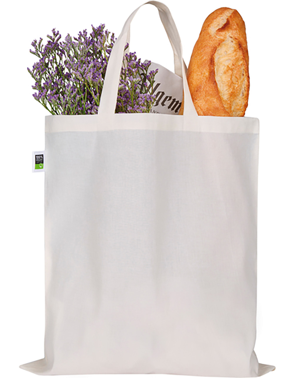 Baumwolltasche, Fairtrade-Baumwolle, kurze Henkel Printwear XT500N