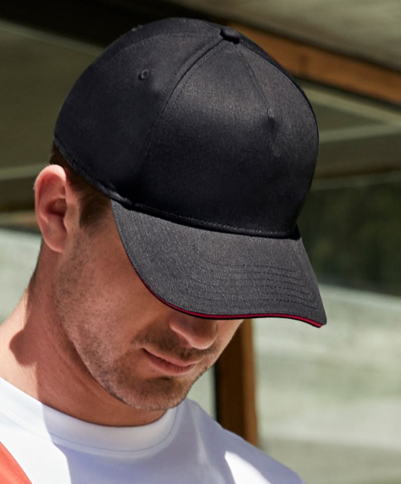 EarthAware® Classic Organic Cotton 5 Panel Cap Sandwich Peak Beechfield B825C