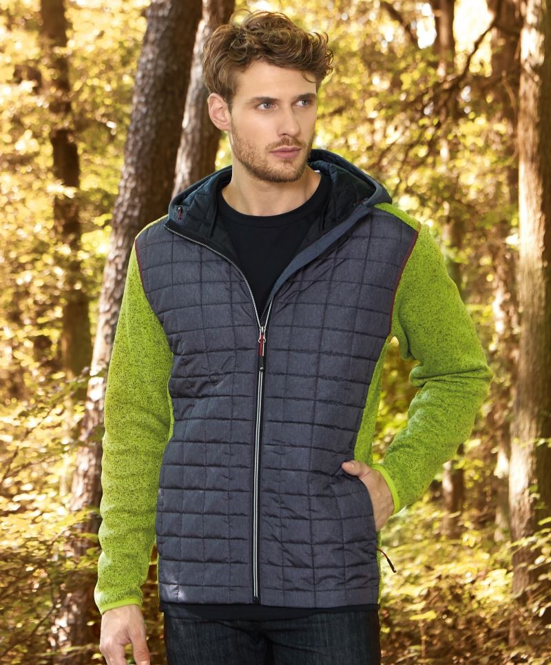 Herren Hybrid Strickfleecejacke James&Nicholson JN772