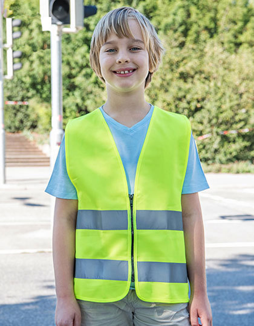Kids´ Hi-Vis Safety Vest With Front Zipper Aalborg Korntex KX201