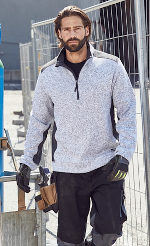 Men's Knitted Workwear Fleece Half-Zip JN864