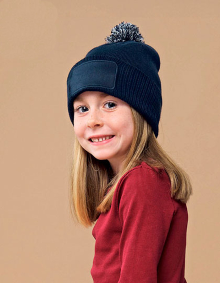 Kids Snowstar Patch Beanie Beechfield B443B