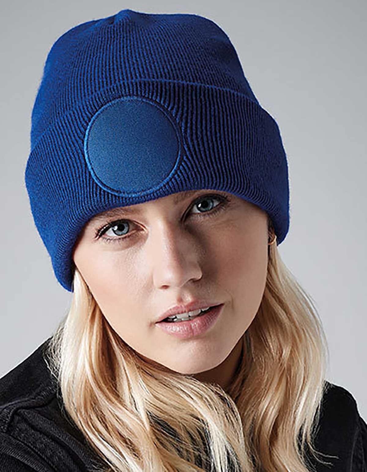 Circular Patch Beanie B446