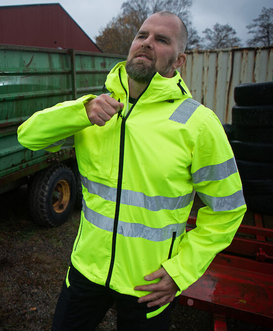 ProJob 6450 Wind- und Wasserdichte Regenjacke EN ISO 20471 KLASSE 3