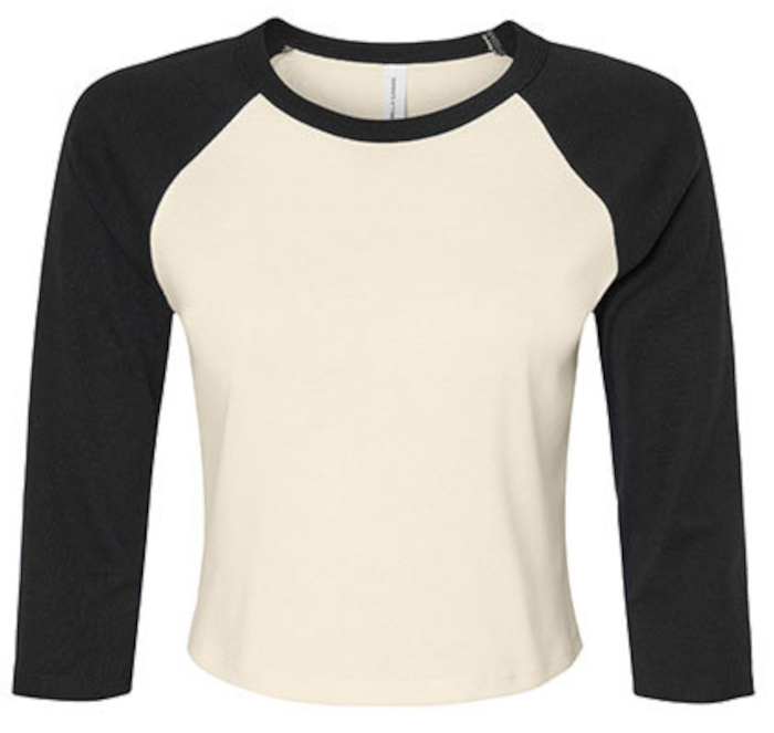 Women´s Micro Rib 3/4 Raglan Baby Tee Bella+Canvas BL1200