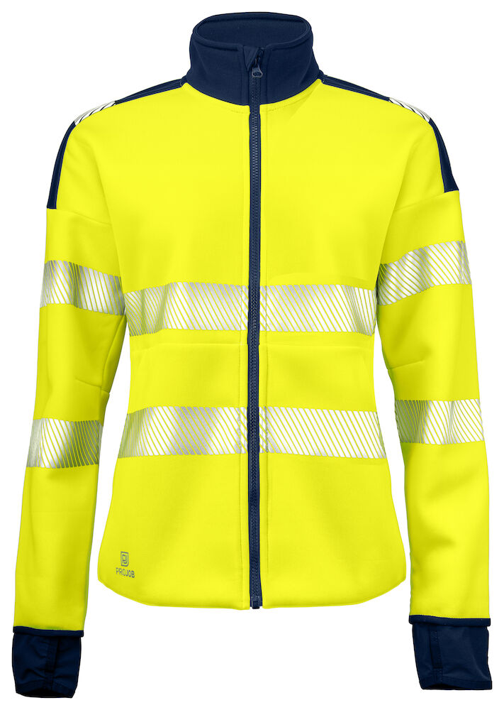 ProJob 6111 Damen Funktionssweatshirt-Jacke EN ISO 20471 KLASSE 3/2