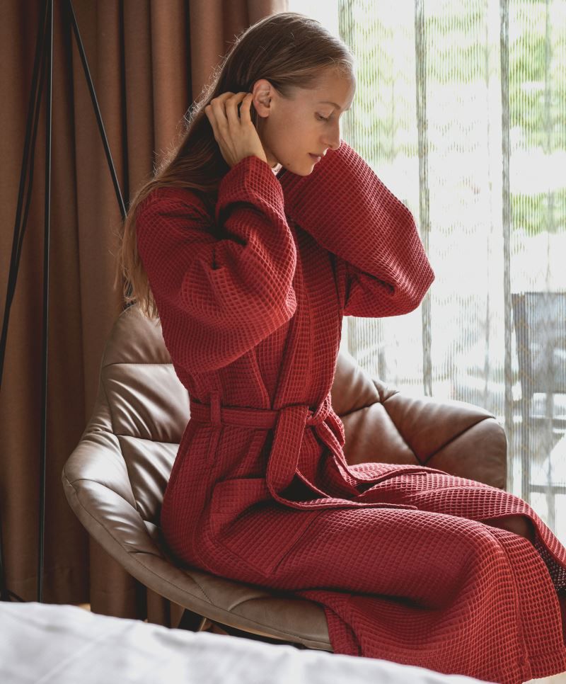 Waffelpiqué Bademantel Siam Vossen VO2670