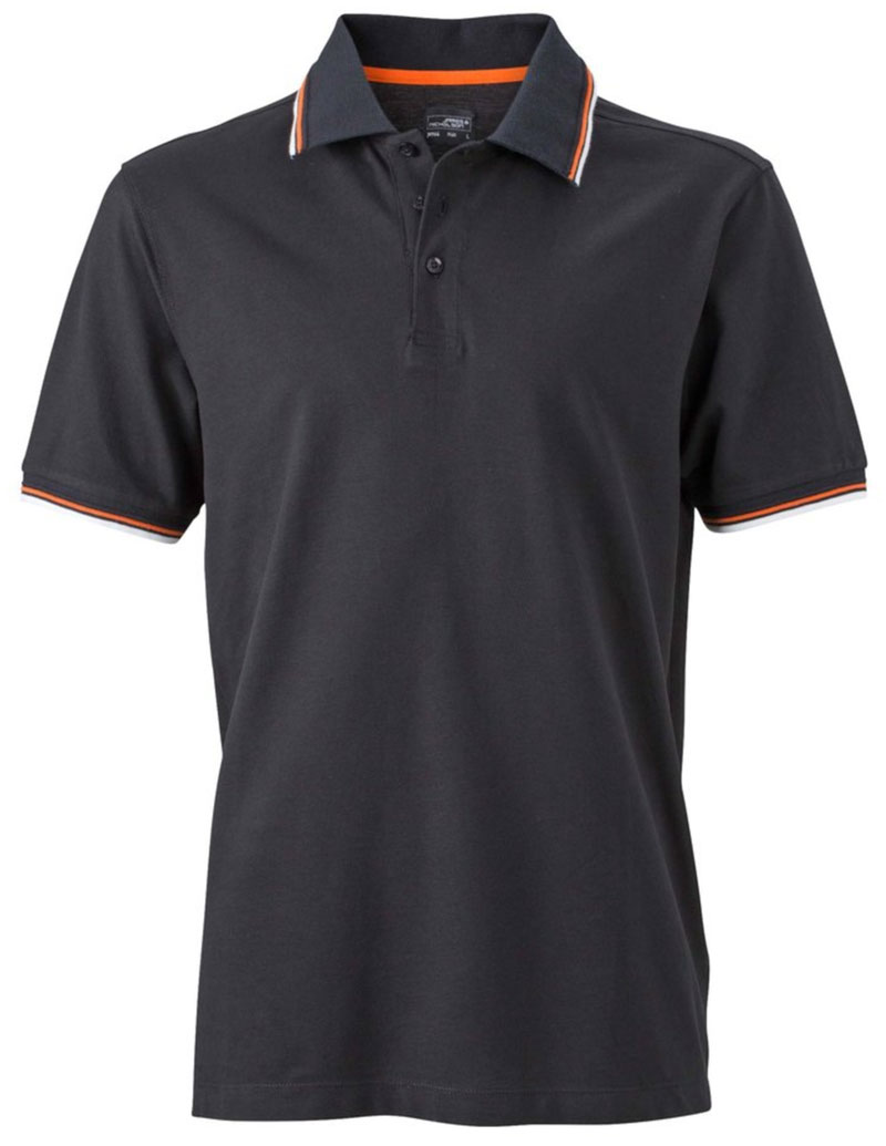 Men´s Coldblack® Polo James&Nicholson JN966 black/orange S