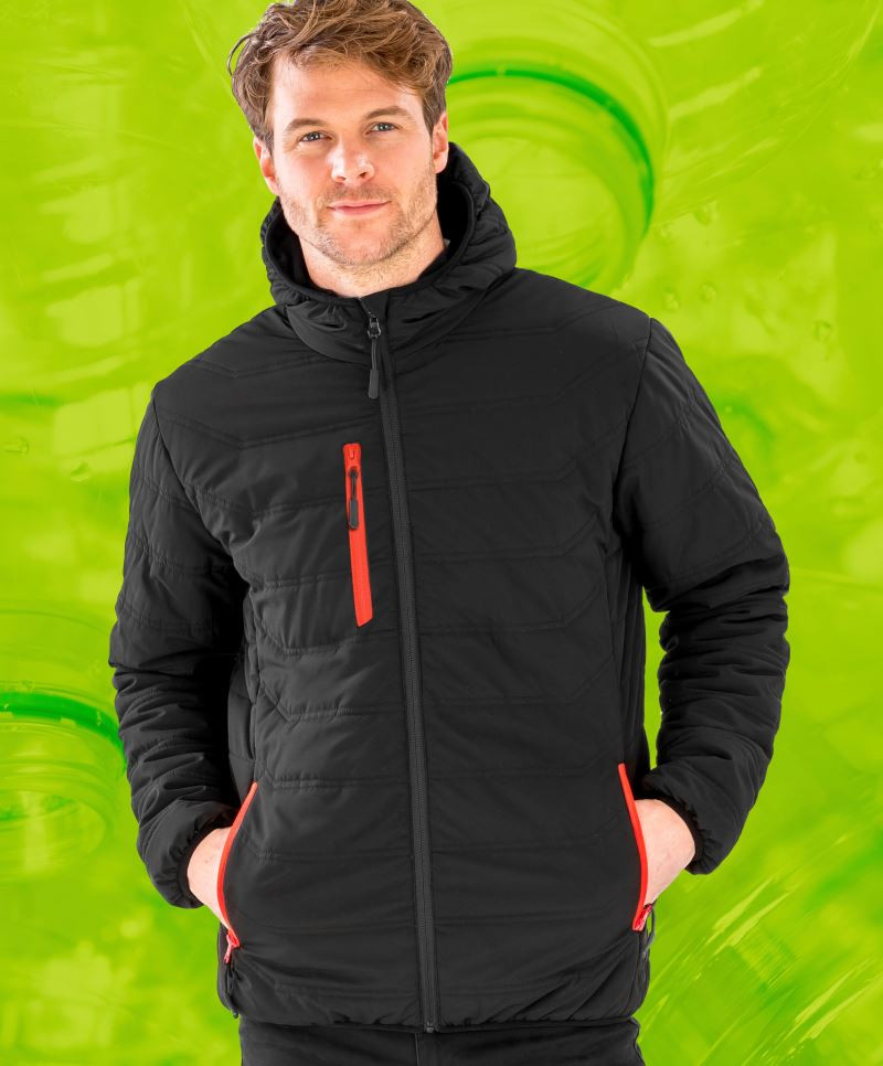 Recycled Black Compass Padded Winter Jacket Result 240X