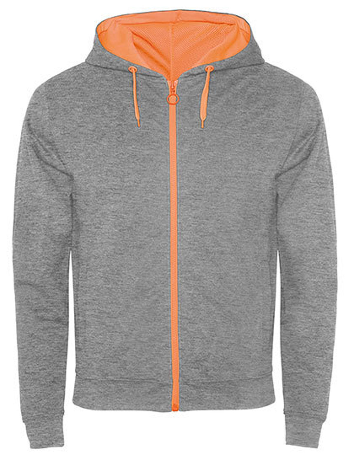 heather grey/ fluor orange