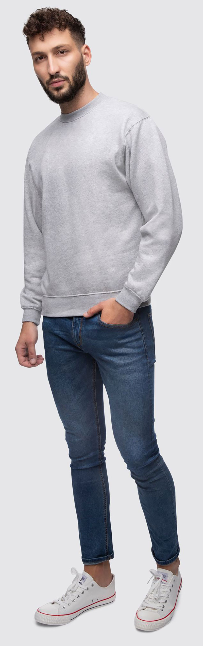 1444 Sweatshirt / 42 gris chiné