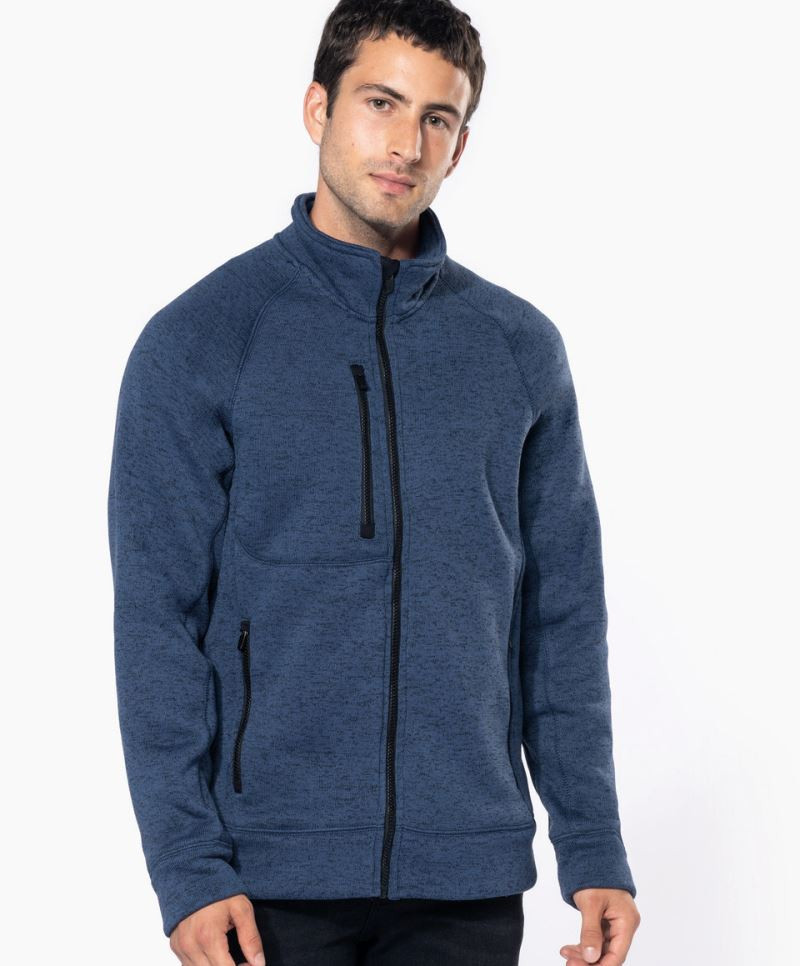 Herren Melange Strickfleece Jacke Kariban K9106