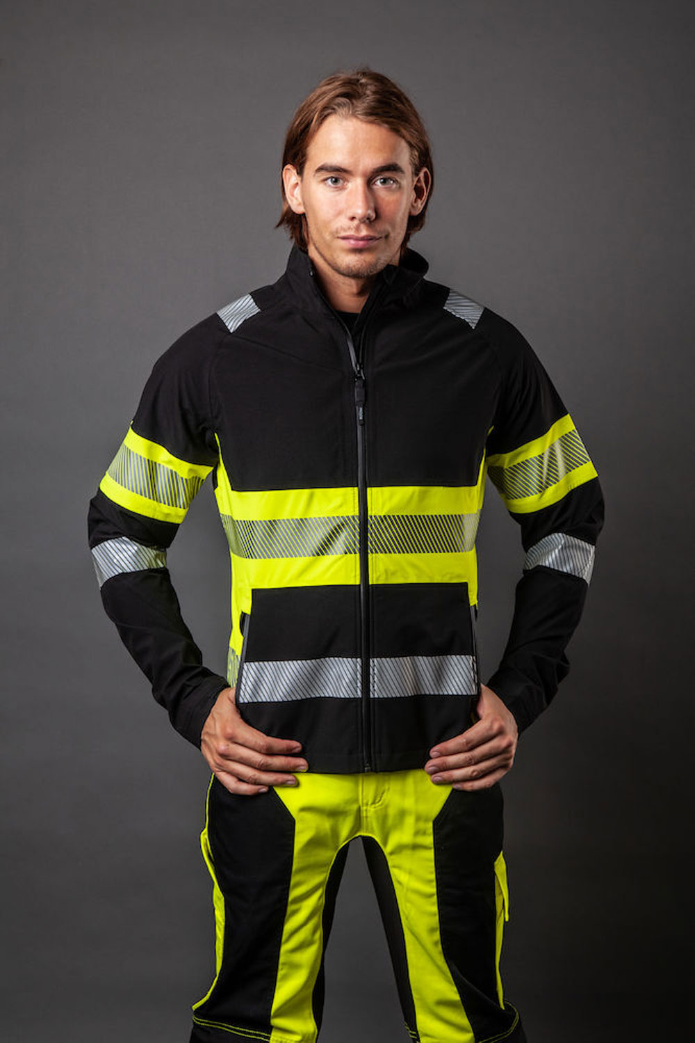 ProJob 6442 Wasser- und winddichte Softshell Jacke EN ISO 20471 Klasse 1
