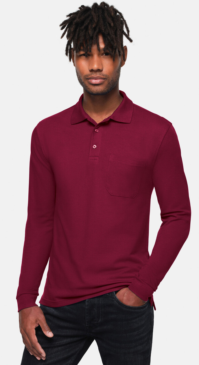 HAKRO Pocket-Longsleeve-Polo MIKRALINAR® ECO 817