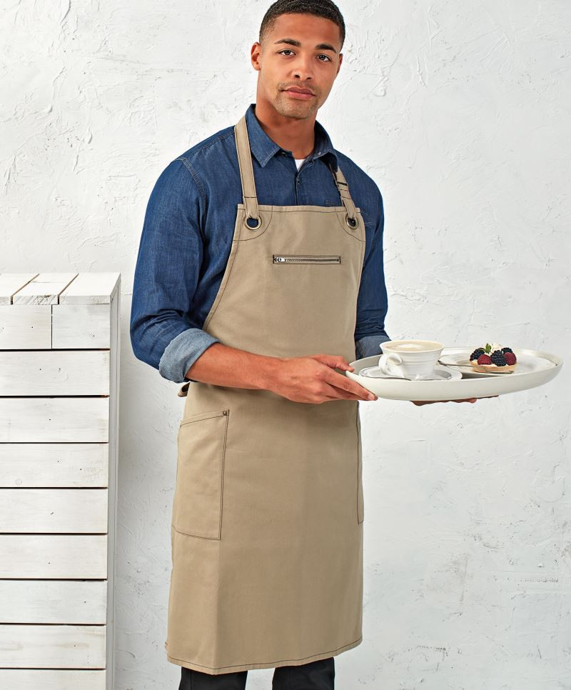 Bib apron with side pockets „Barley" Premier PR121