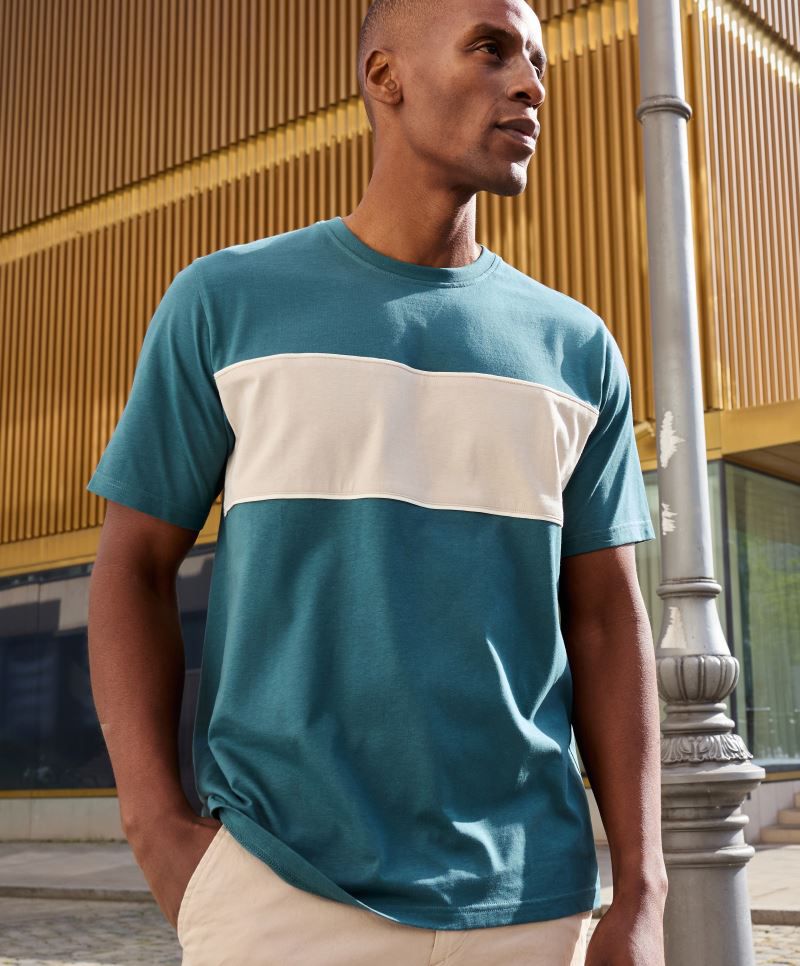 Bio T-Shirt "Colour-Block" James&Nicholson JN8049