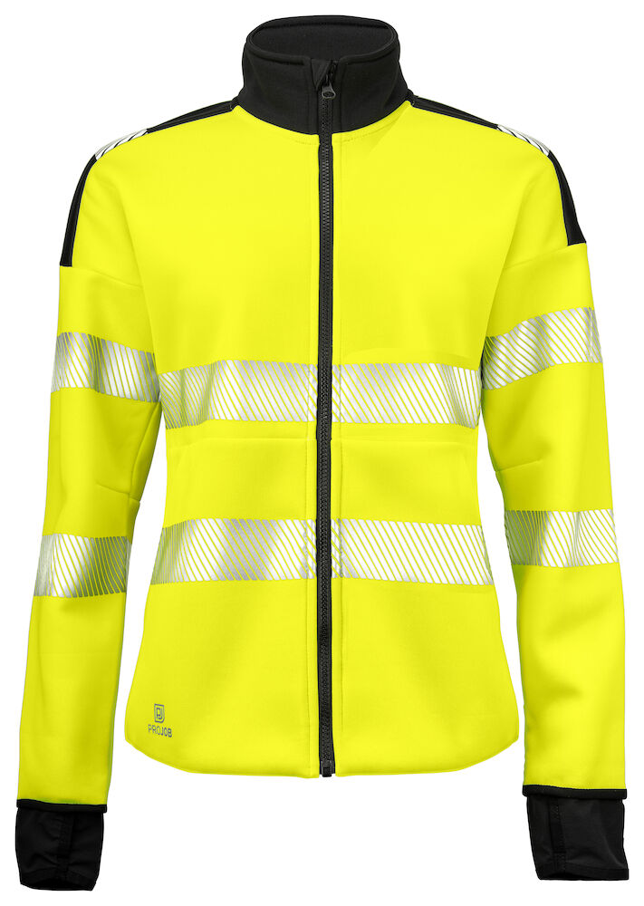 ProJob 6111 Damen Funktionssweatshirt-Jacke EN ISO 20471 KLASSE 3/2