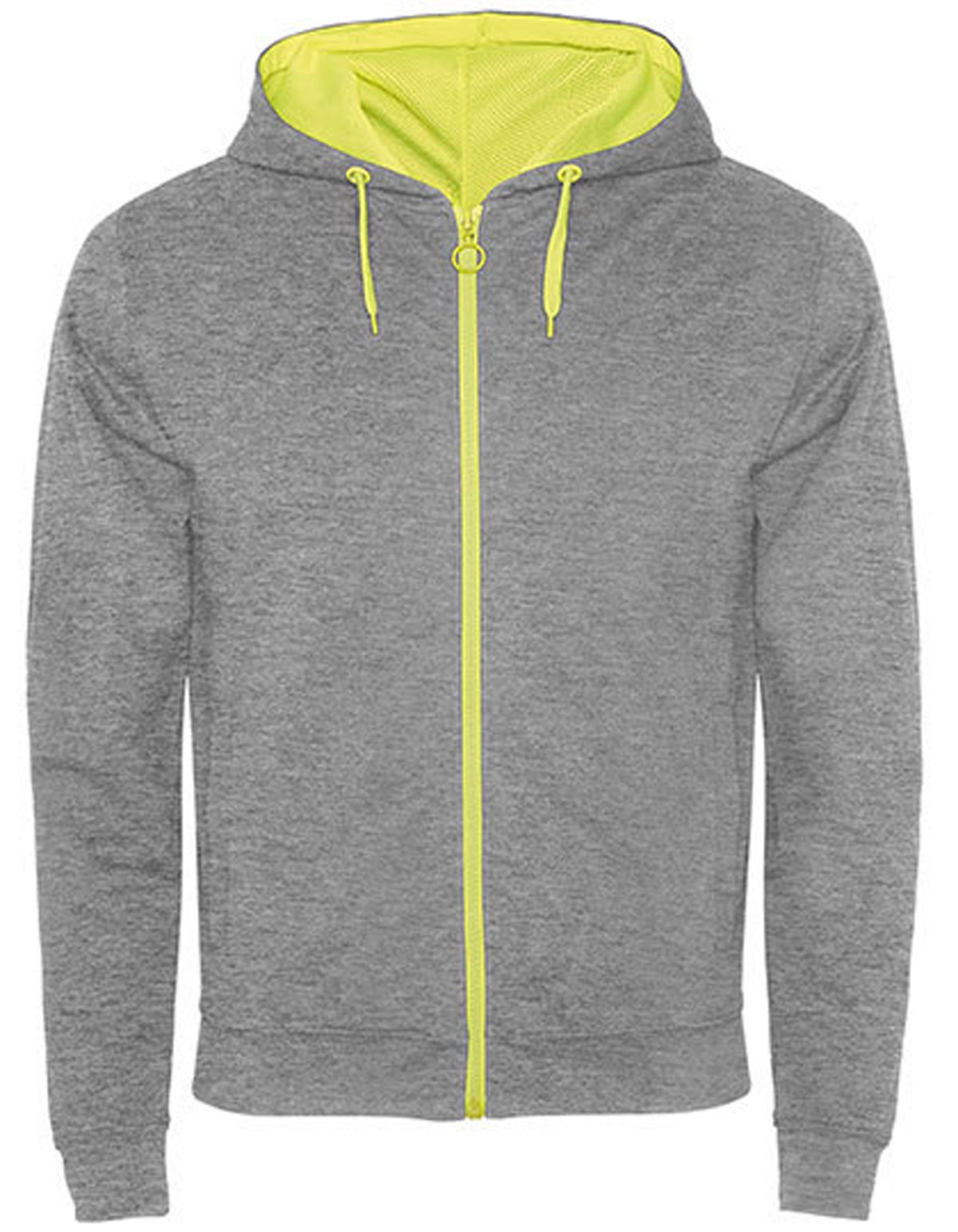 heather grey/ fluor yellow