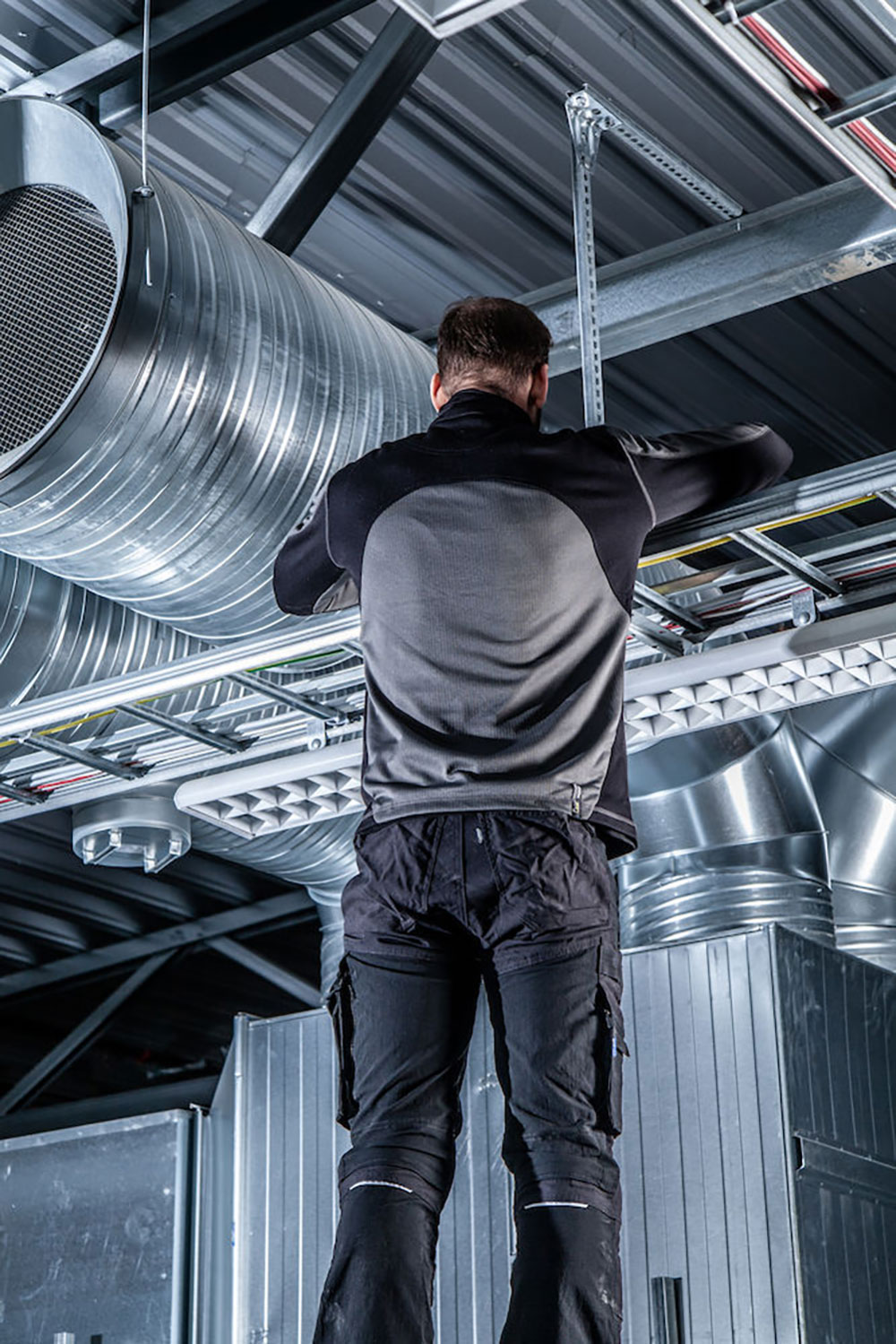 ProJob 3307 Microfleece Jacke in Ripstop Optik mit Kontrast