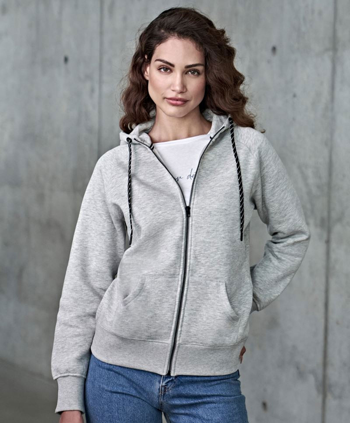 Damen Kapuzen Sweatjacke Tee Jays 5436