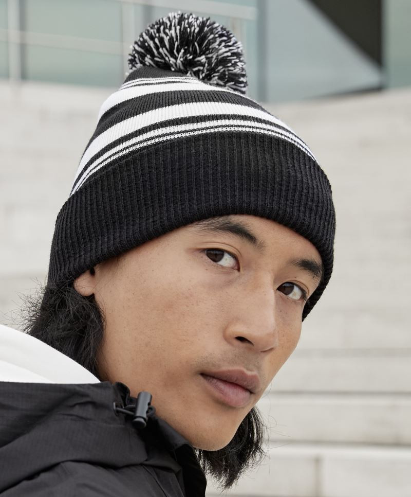 Strickmütze mit Streifen "Fan" Beechfield B473R