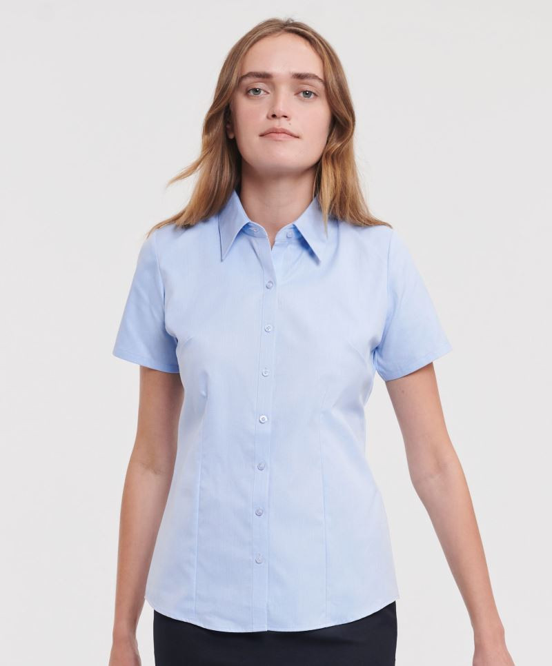 Russell Herringbone Bluse kurzarm 963F