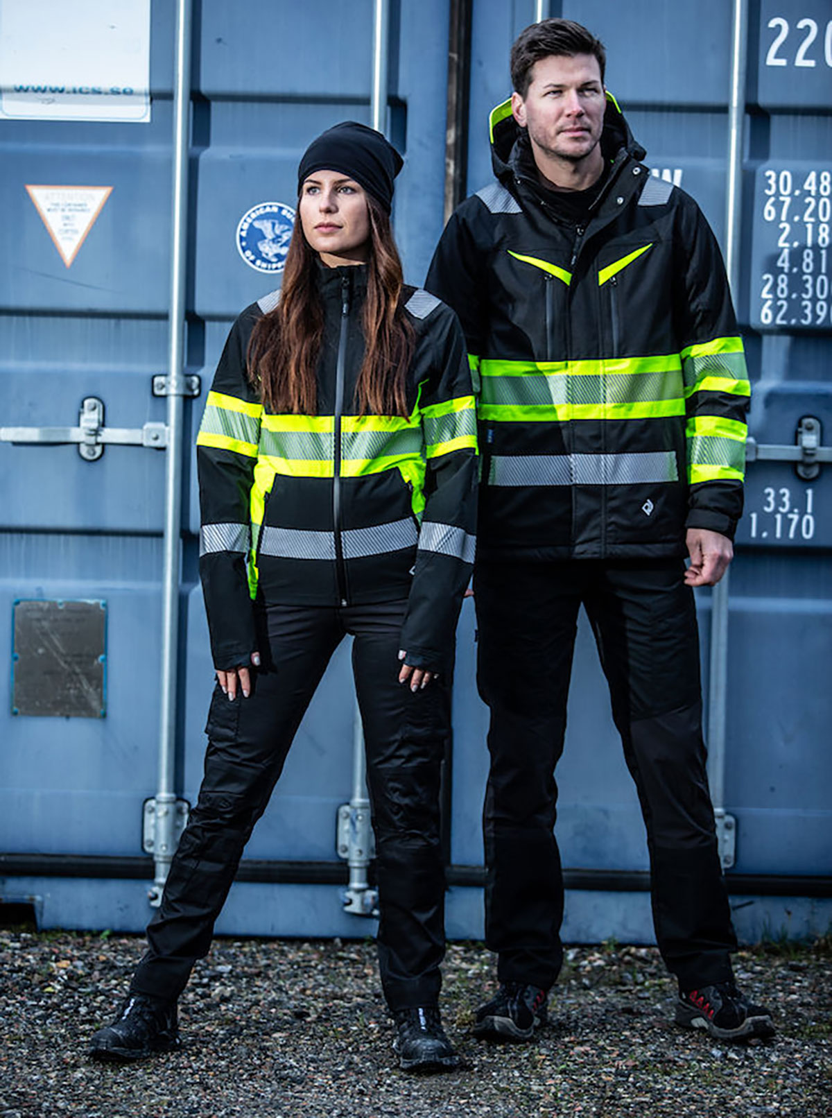 ProJob 6446 Gefütterte Wasser- und Winddichte Jacke EN ISO 20471 Klasse 1