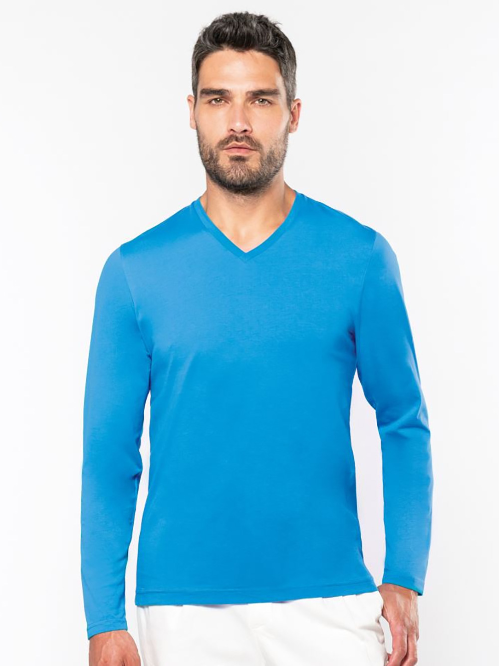 Kariban K358 Herren V-T-Shirt langarm